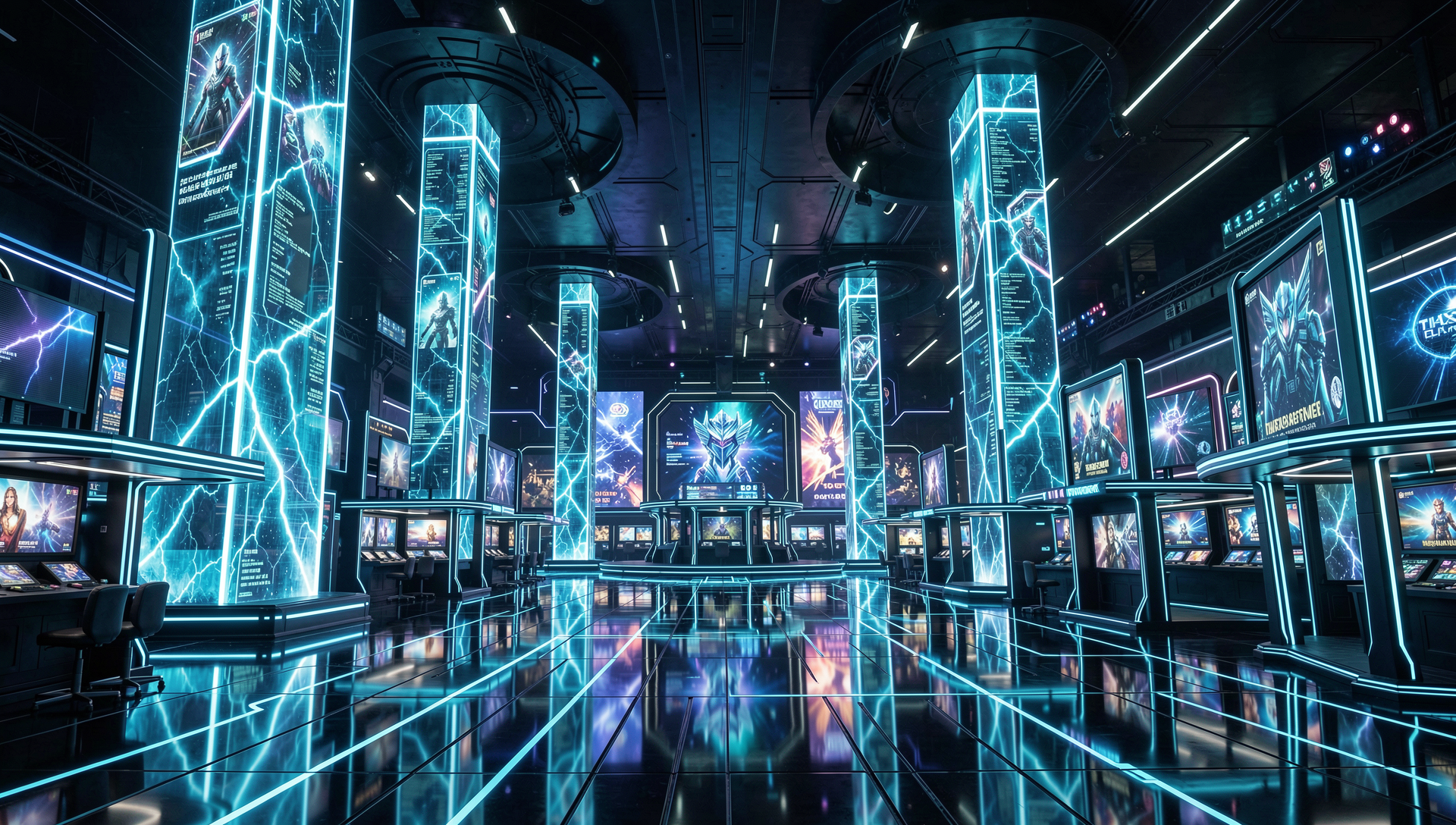 Colossal cinematic gaming arena representing the tittanplay.com identity